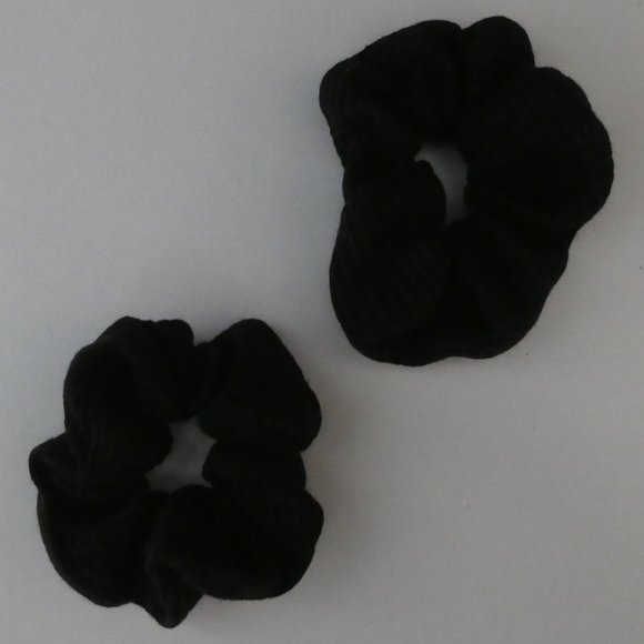 SET OF 10 | Solid Black Hair Scrunchies - Picture 4 of 4